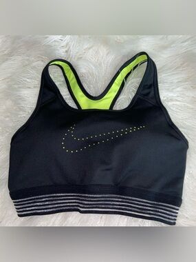 Nike Black Sports Bra with Volt Accents Racerback